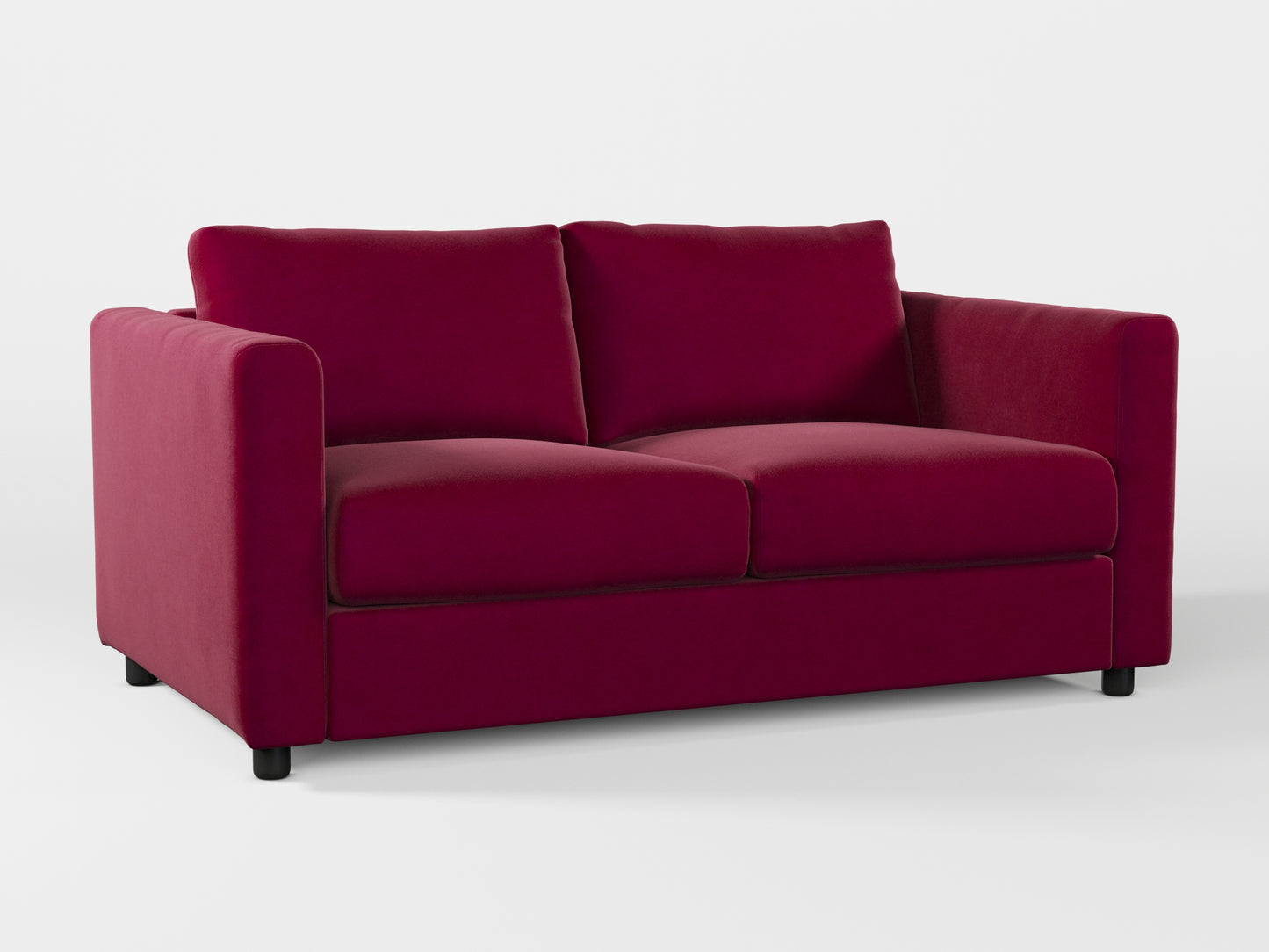 Ikea VIMLE 2-seat sofa cover made by Covereo in upholstery named VELVET Beetroot Cocktail