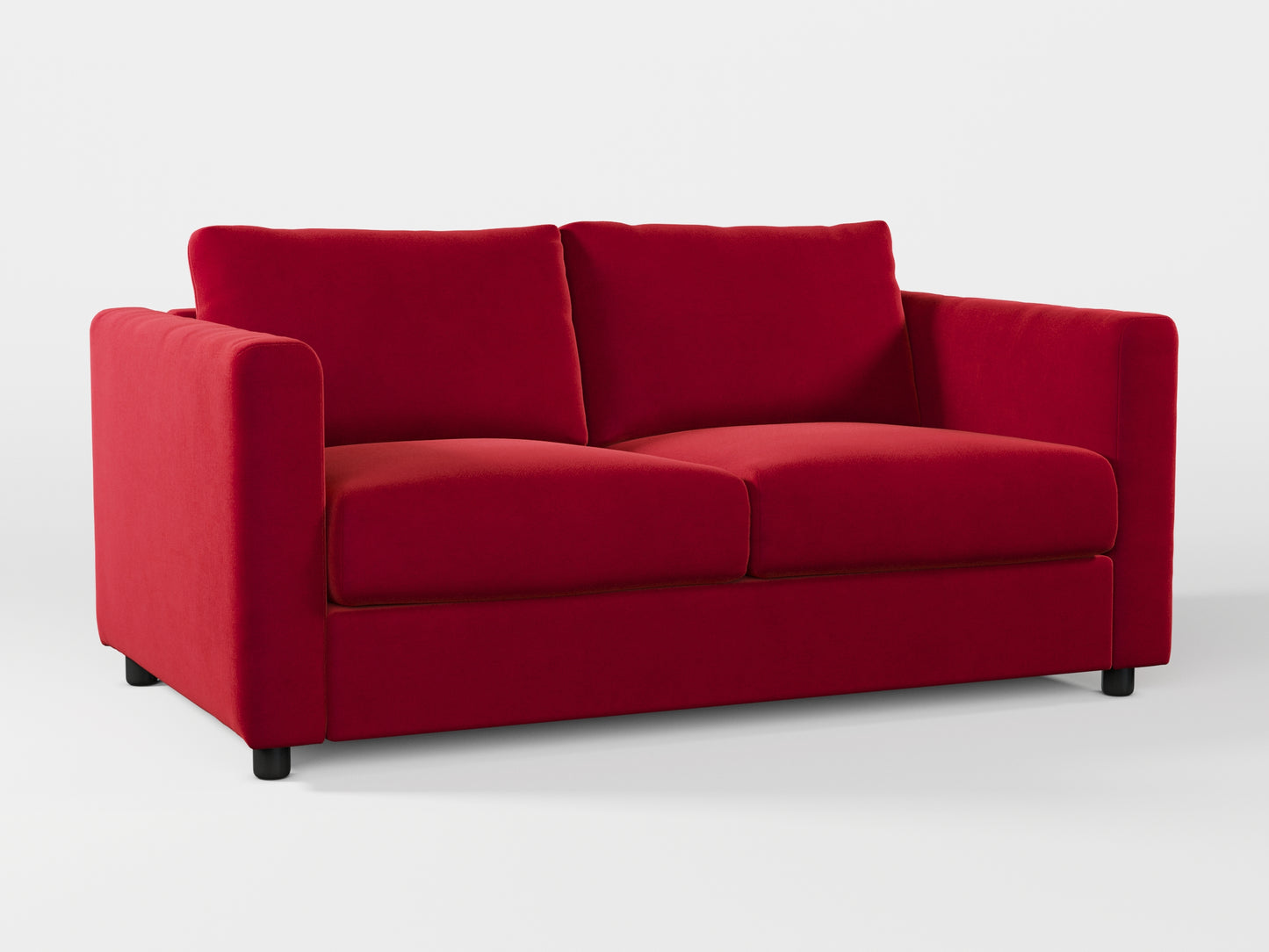 Ikea VIMLE 2-seat sofa cover made by Covereo in upholstery named VELVET Intense Red