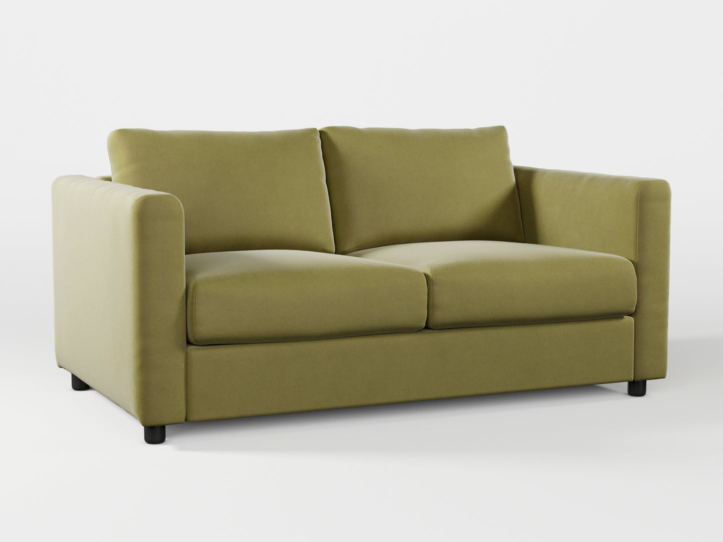 Ikea VIMLE 2-seat sofa cover made by Covereo in upholstery named VELVET Olive Dream