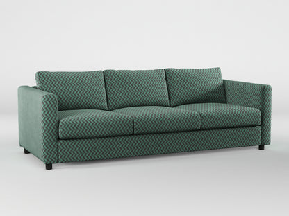 Ikea VIMLE 3-seat sofa cover made by Covereo in upholstery named HERRINGBONE Green