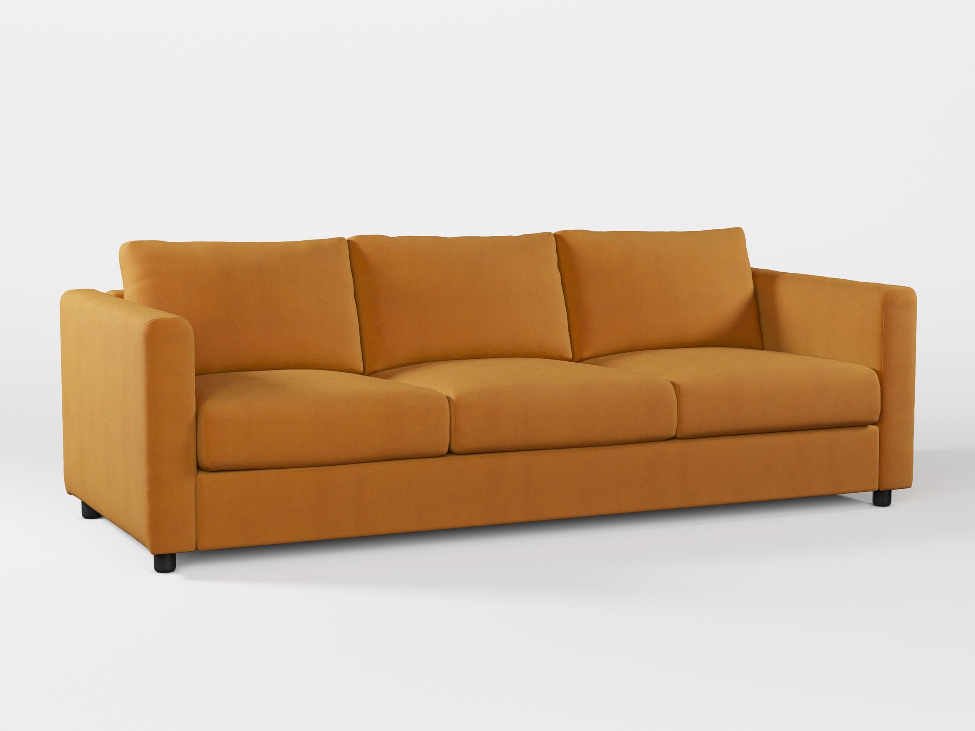 Ikea VIMLE 3-seat sofa cover made by Covereo in upholstery named OMON Classic Mustard