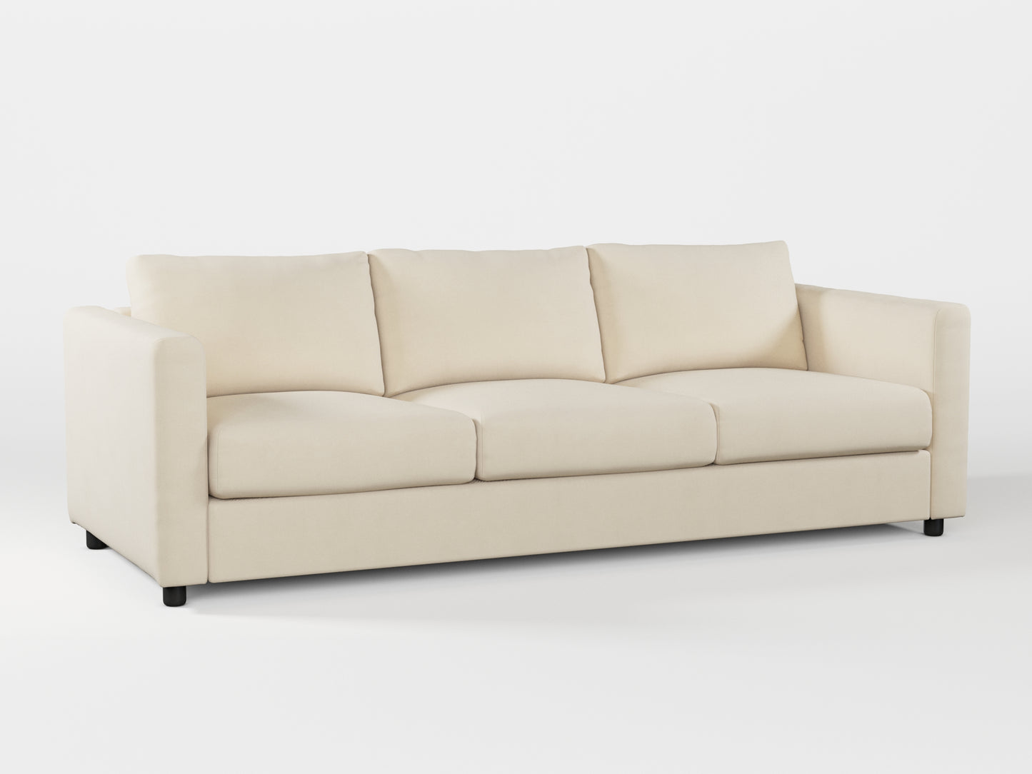 Ikea VIMLE 3-seat sofa cover made by Covereo in upholstery named OMON Natural Beige