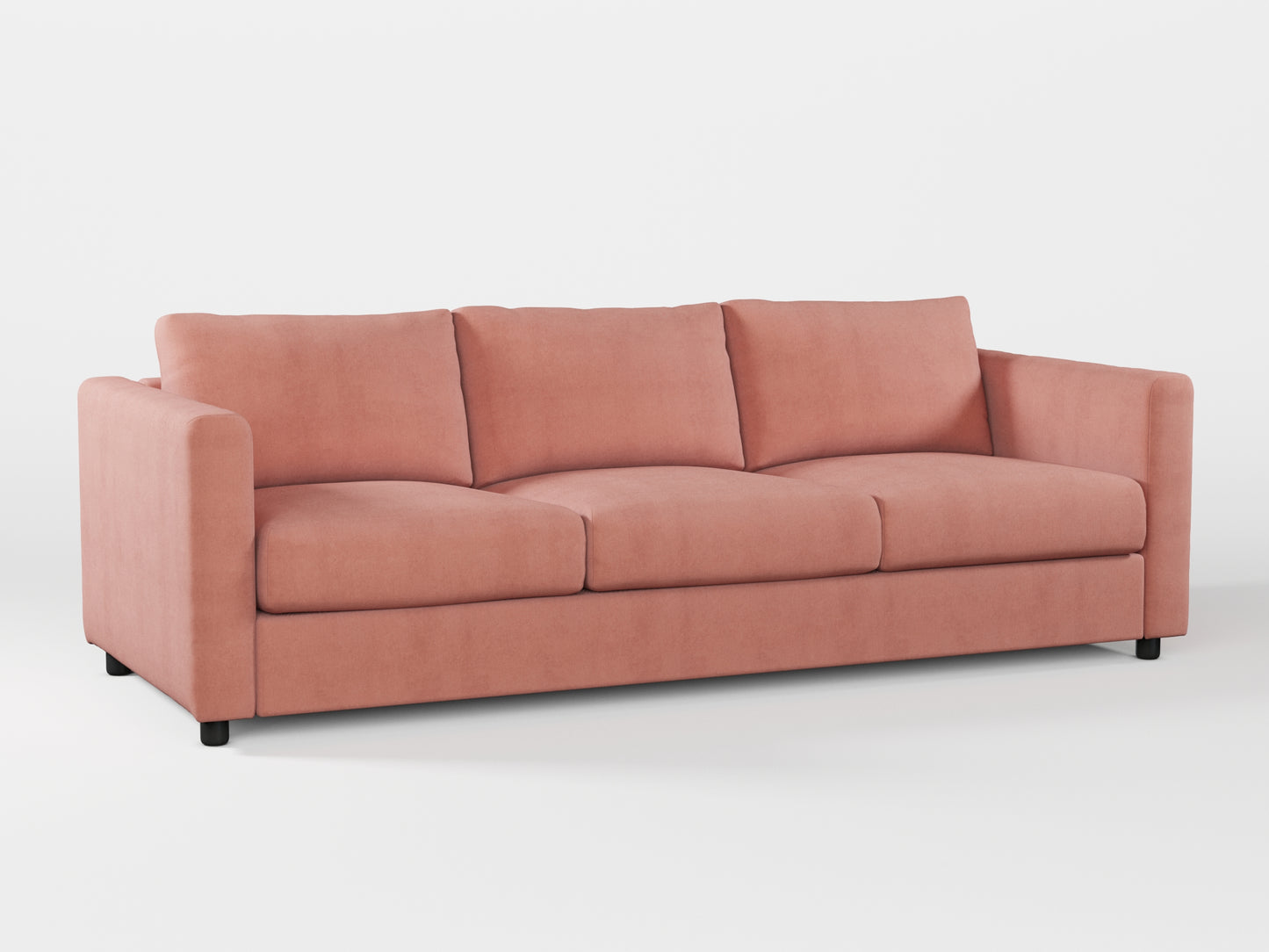 Ikea VIMLE 3-seat sofa cover made by Covereo in upholstery named OMON Powder Rose