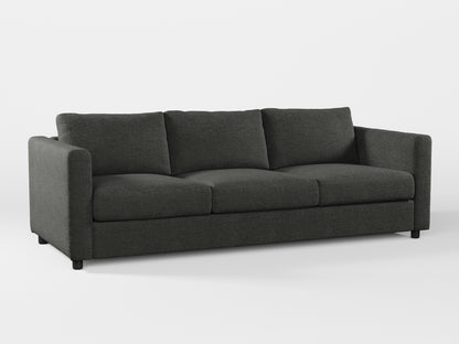 Ikea VIMLE 3-seat sofa cover made by Covereo in upholstery named MONTANA Dark Grey