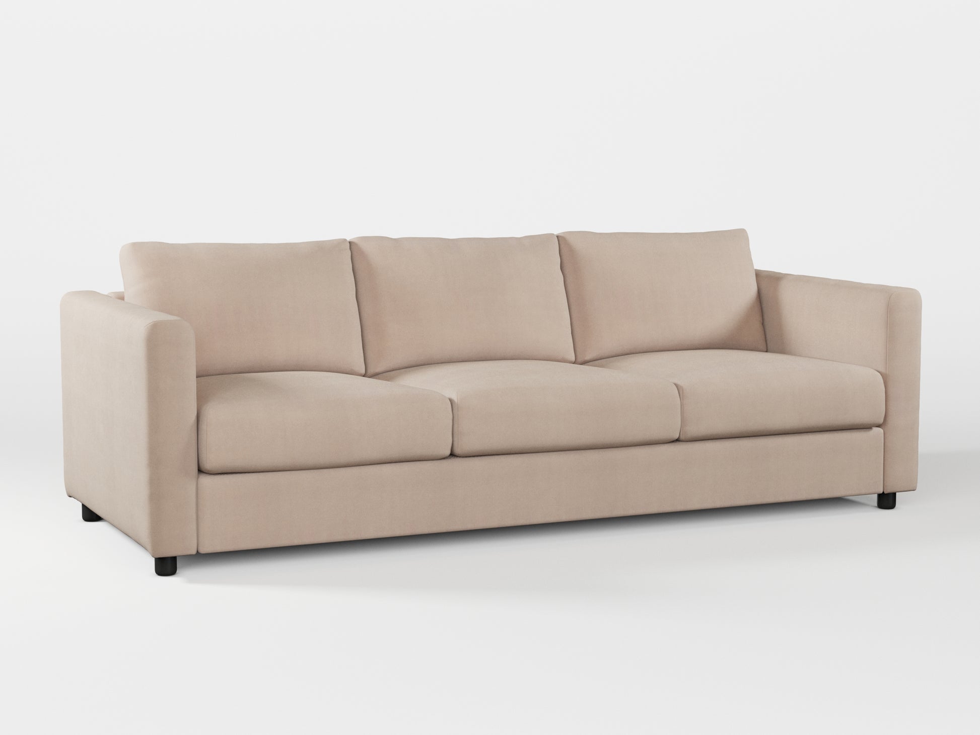 Ikea VIMLE 3-seat sofa cover made by Covereo in upholstery named TUNSO Nude Four