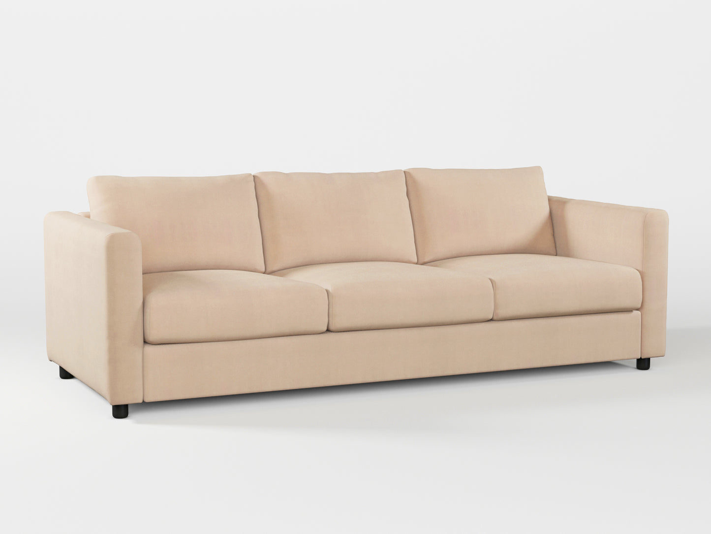 Ikea VIMLE 3-seat sofa cover made by Covereo in upholstery named TUNSO Nude Three