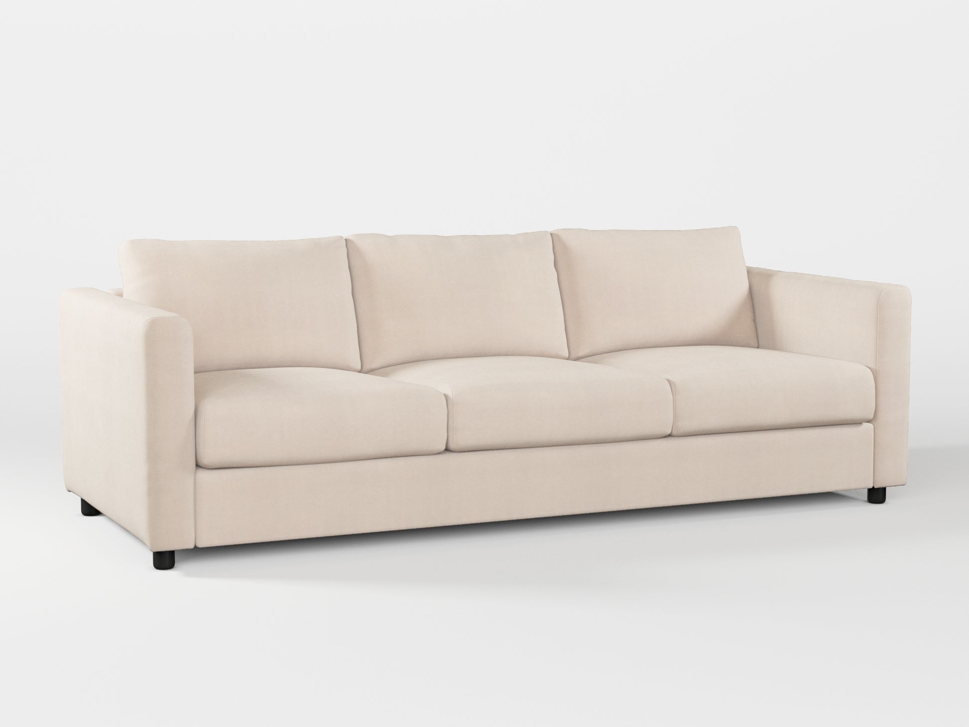 Ikea VIMLE 3-seat sofa cover made by Covereo in upholstery named TUNSO Nude Two