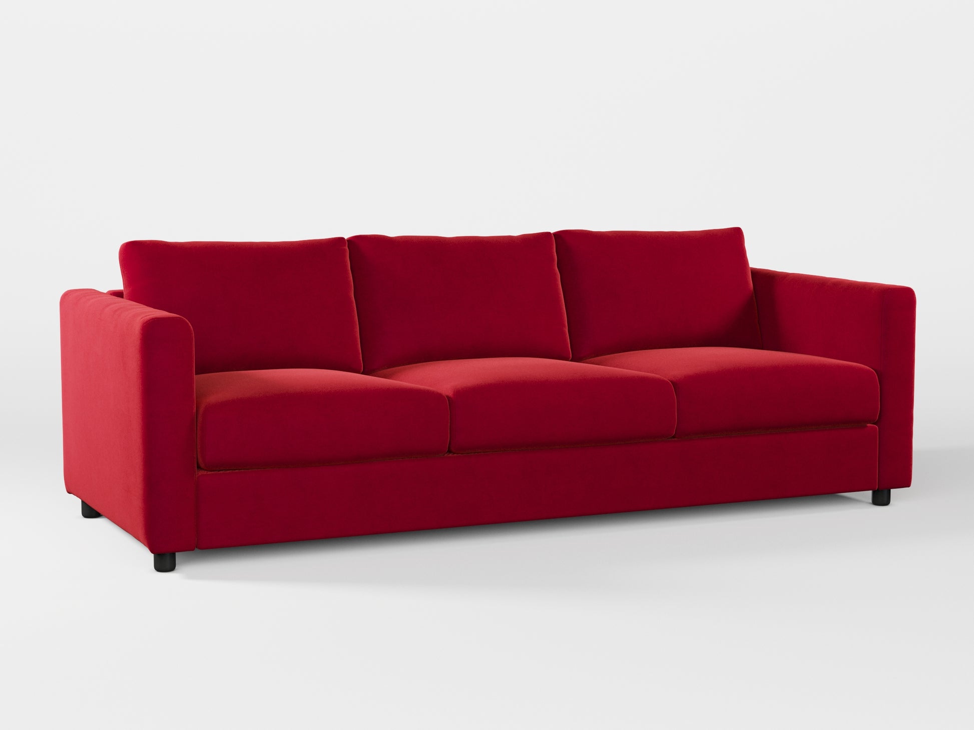 Ikea VIMLE 3-seat sofa cover made by Covereo in upholstery named VELVET Intense Red