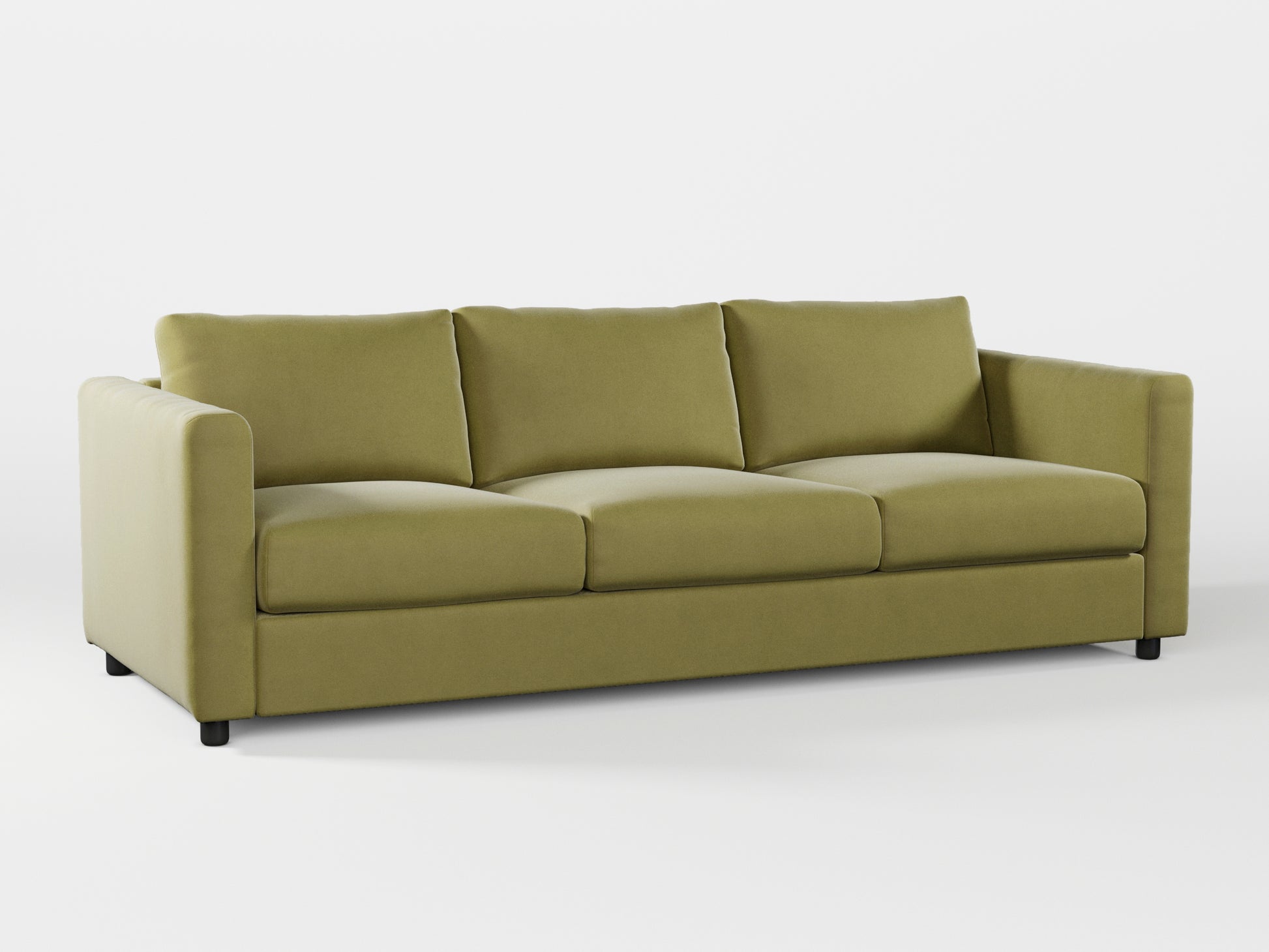 Ikea VIMLE 3-seat sofa cover made by Covereo in upholstery named VELVET Olive Dream