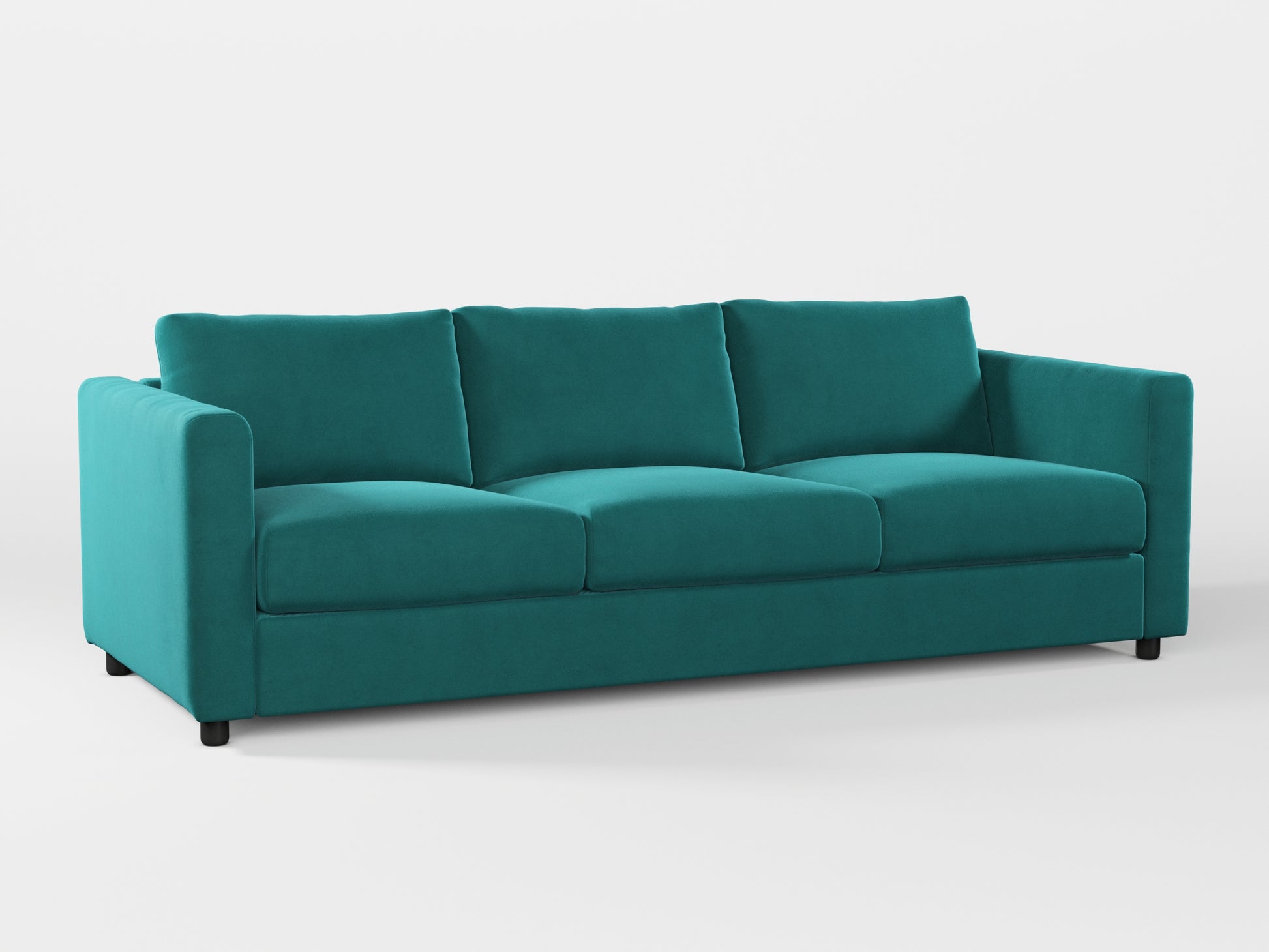 Ikea VIMLE 3-seat sofa cover made by Covereo in upholstery named VELVET Turquoise Twist