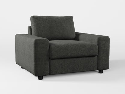 Ikea VIMLE Armchair cover made by Covereo in upholstery named MONTANA Dark Grey