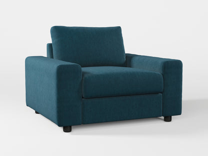 Ikea VIMLE Armchair cover made by Covereo in upholstery named PECADLY Ocean Blue