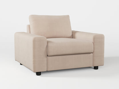 Ikea VIMLE Armchair cover made by Covereo in upholstery named TUNSO Nude Four