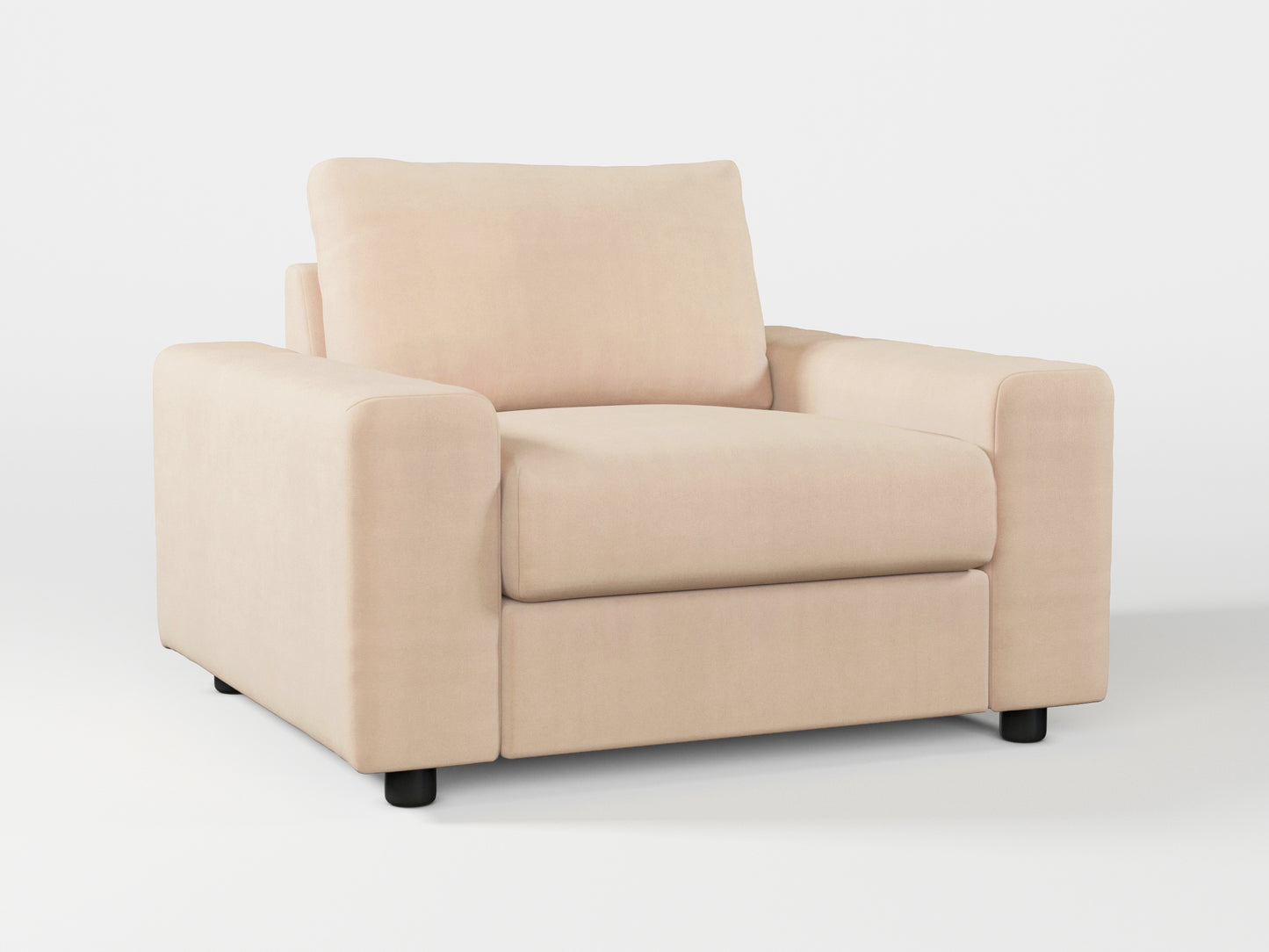 Ikea VIMLE Armchair cover made by Covereo in upholstery named TUNSO Nude Three