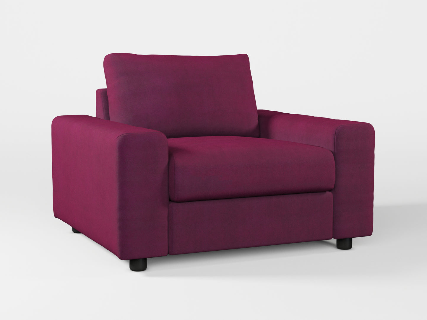 Ikea VIMLE Armchair cover made by Covereo in upholstery named TUNSO Violet Pansy