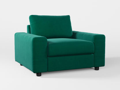 Ikea VIMLE Armchair cover made by Covereo in upholstery named VELVET Dark Teal