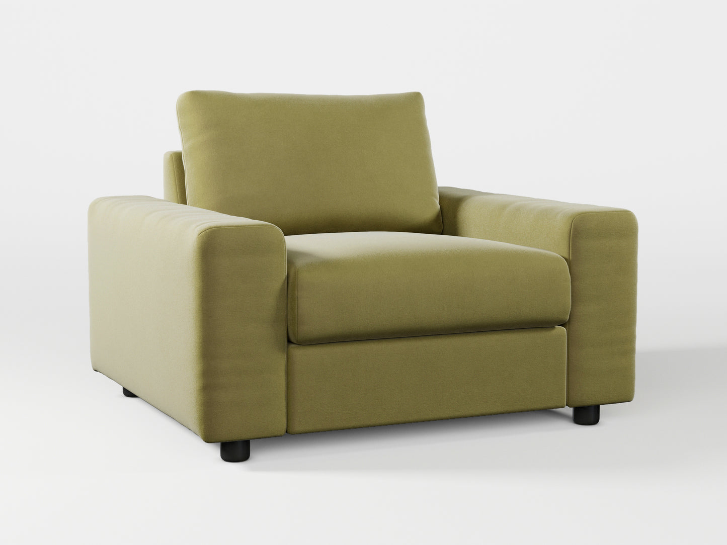 Ikea VIMLE Armchair cover made by Covereo in upholstery named VELVET Olive Dream