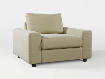 Ikea VIMLE Armchair cover made by Covereo in upholstery named VELVET Pearl Cream