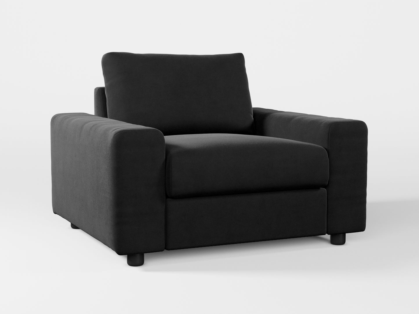 Ikea VIMLE Armchair cover made by Covereo in upholstery named VELVET Shiny Black