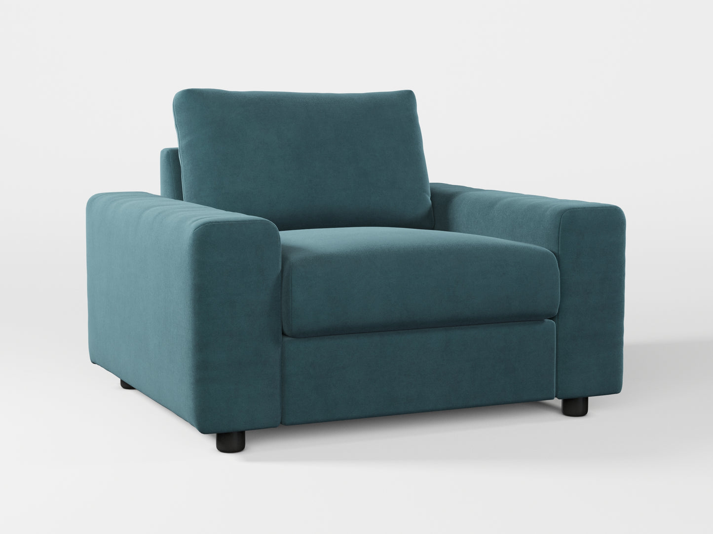 Ikea VIMLE Armchair cover made by Covereo in upholstery named VELVET Smoky Blue