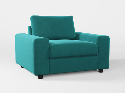 Ikea VIMLE Armchair cover made by Covereo in upholstery named VELVET Turquoise Twist