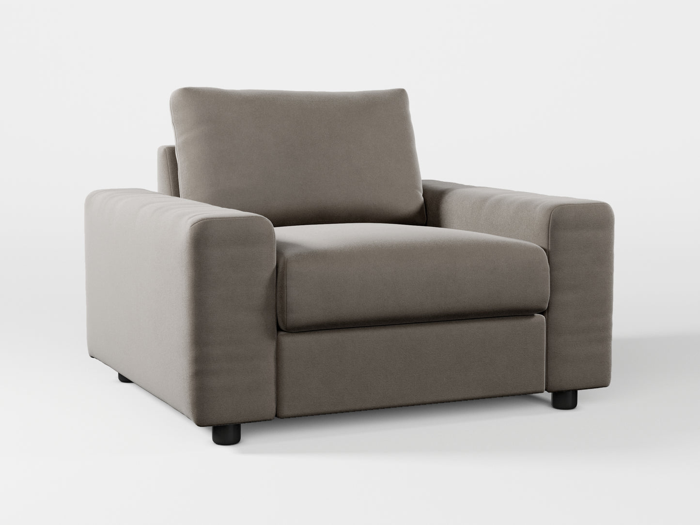 Ikea VIMLE Armchair cover made by Covereo in upholstery named VELVET Warm Grey