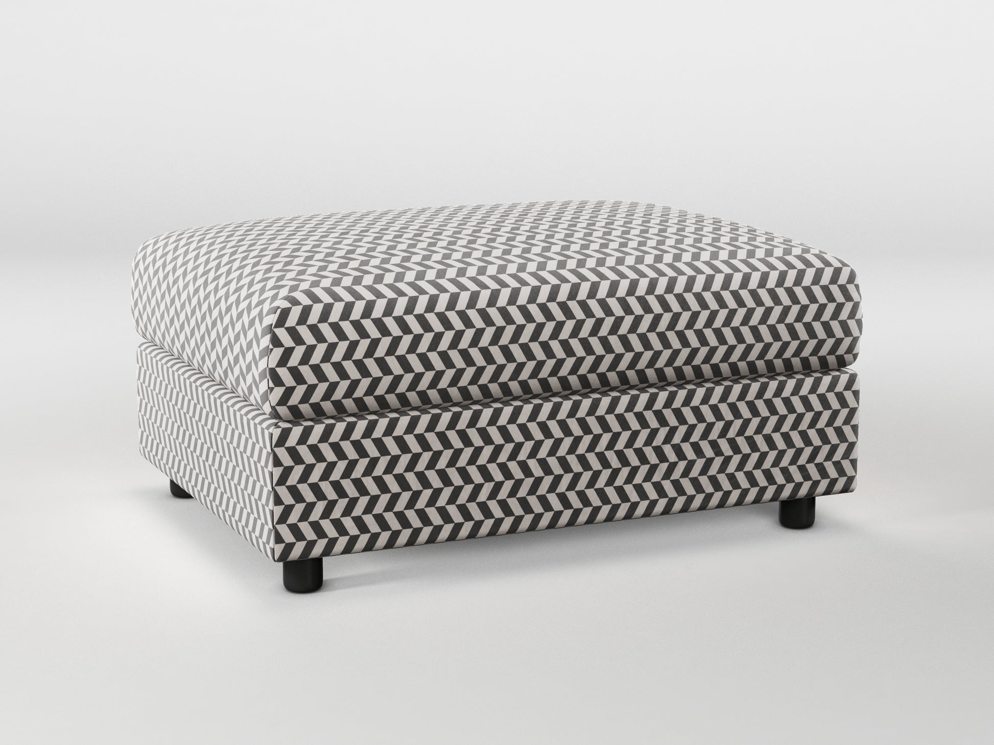 Ikea VIMLE Footstool cover made by Covereo in upholstery named HERRINGBONE Silver