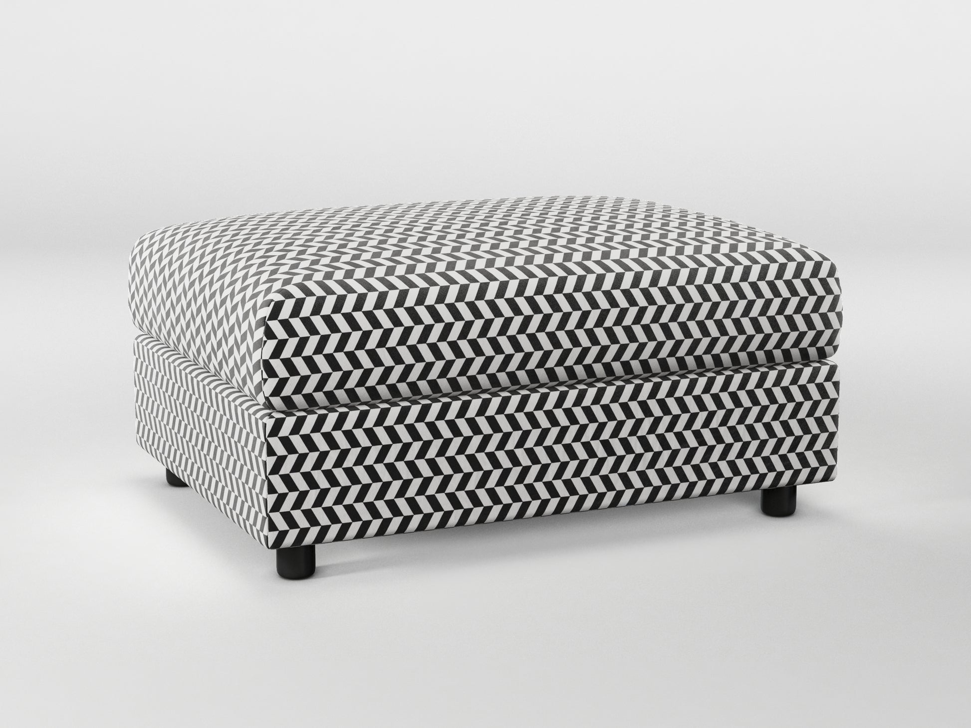 Ikea VIMLE Footstool cover made by Covereo in upholstery named HERRINGBONE White