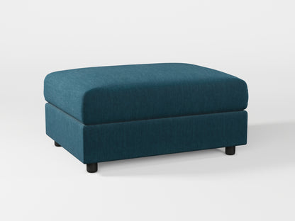 Ikea VIMLE Footstool cover made by Covereo in upholstery named PECADLY Ocean Blue