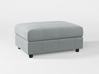 Ikea VIMLE Footstool cover made by Covereo in upholstery named PECADLY Pebble Grey