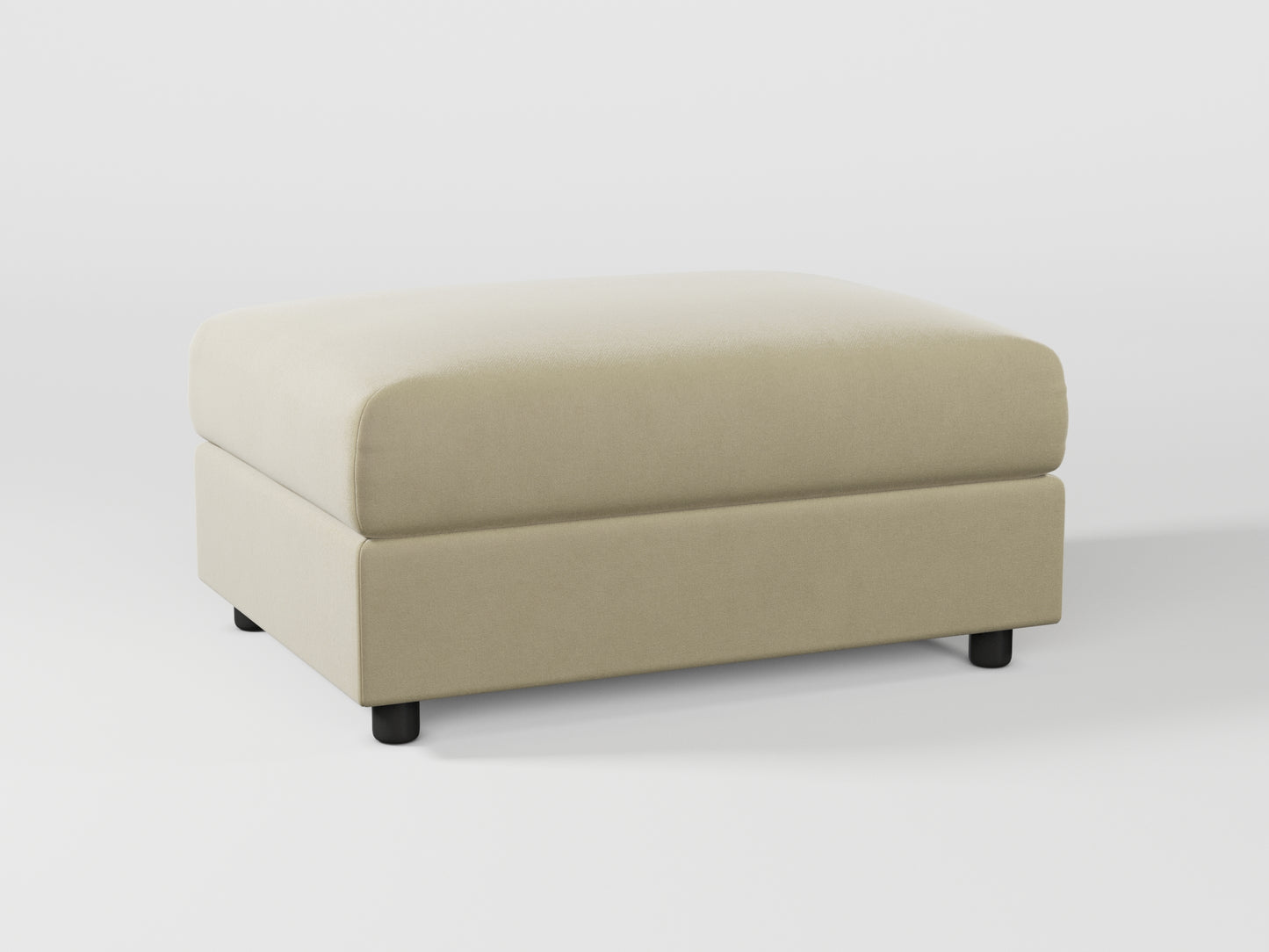 Ikea VIMLE Footstool cover made by Covereo in upholstery named VELVET Ashen Beige