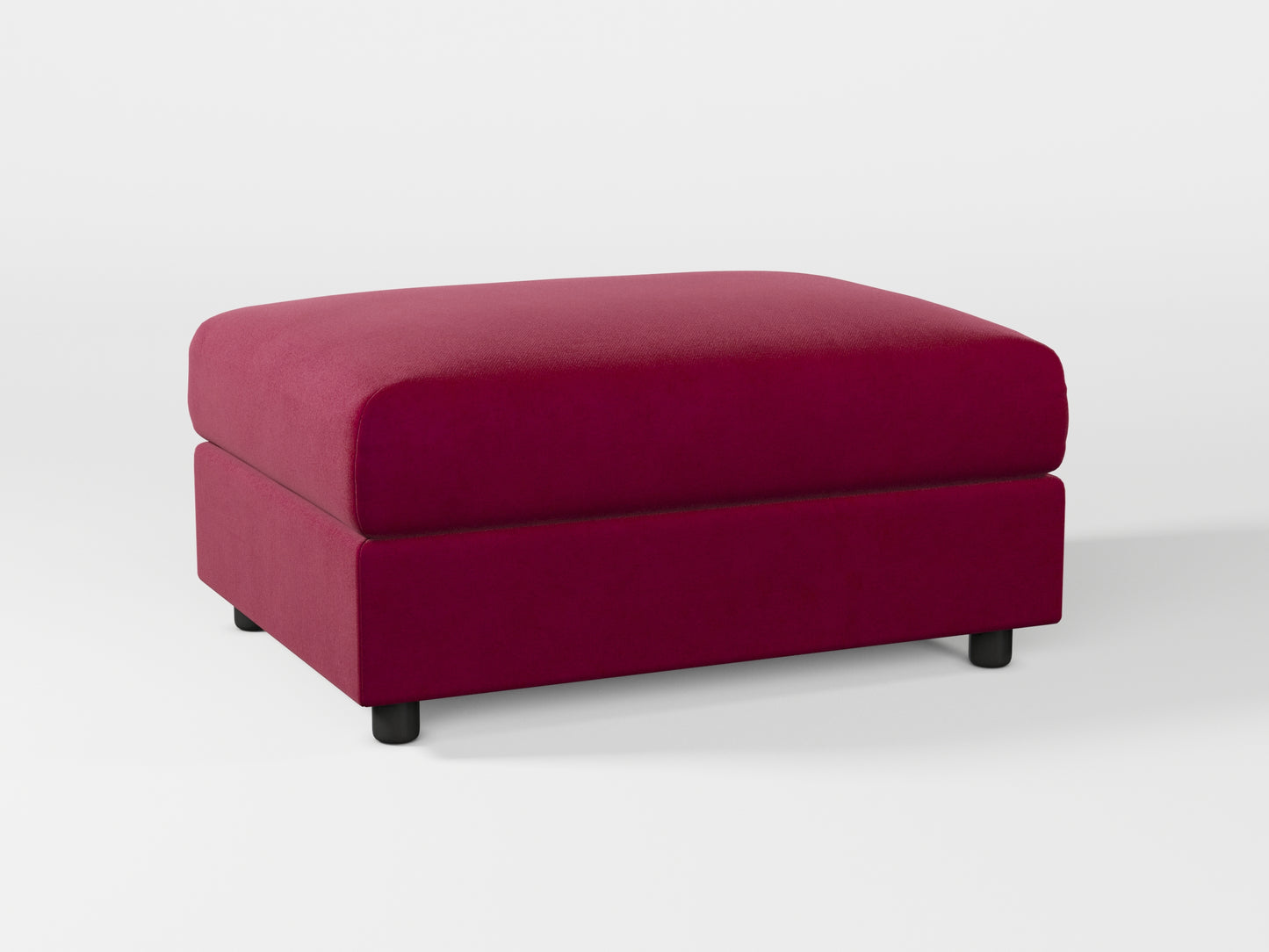 Ikea VIMLE Footstool cover made by Covereo in upholstery named VELVET Beetroot Cocktail