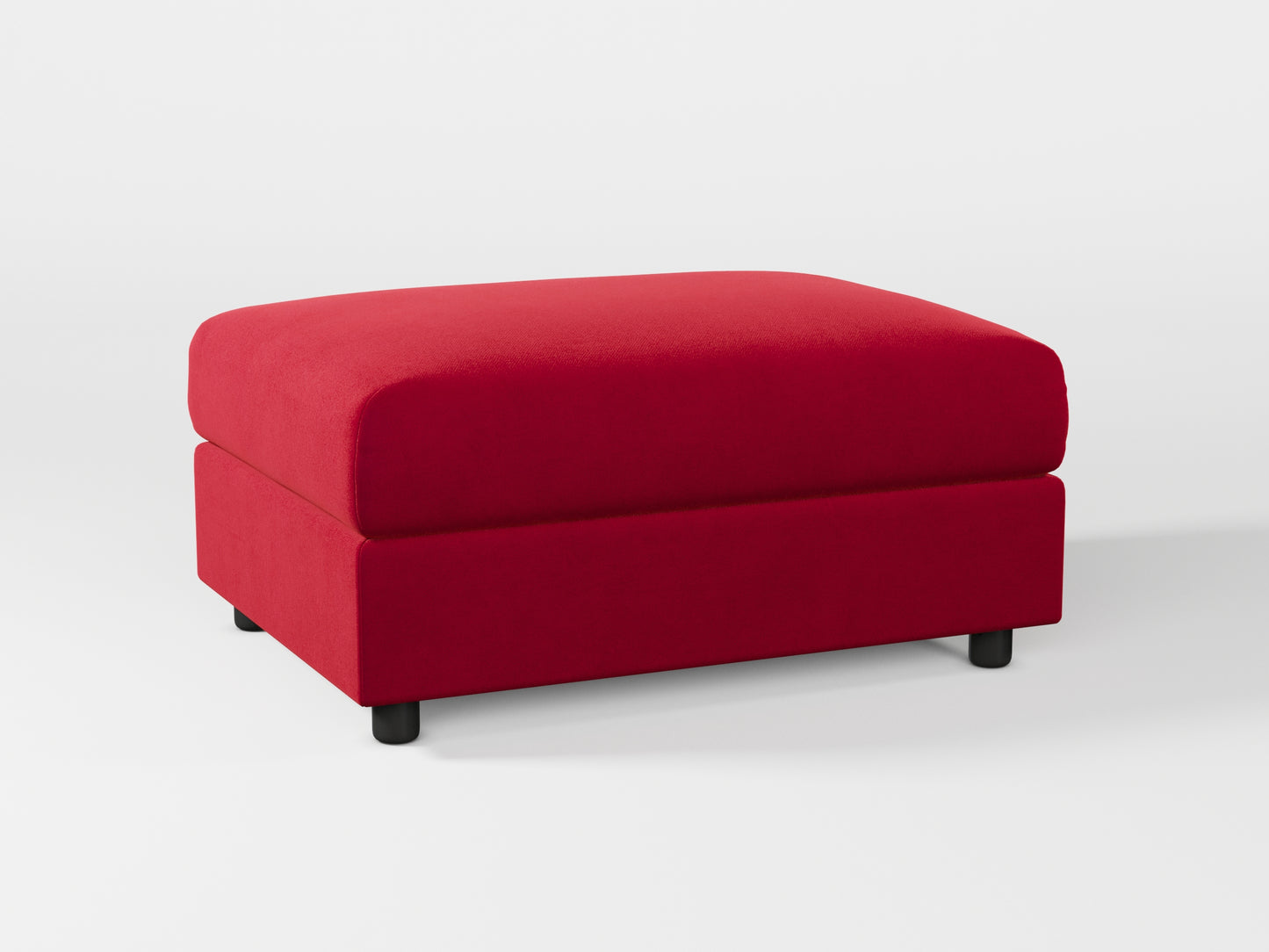 Ikea VIMLE Footstool cover made by Covereo in upholstery named VELVET Intense Red