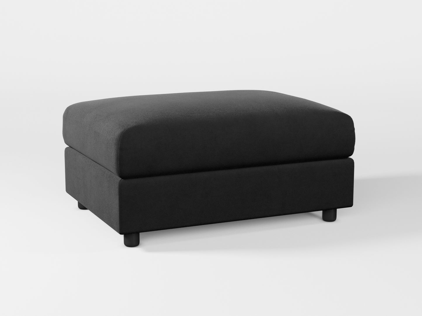 Ikea VIMLE Footstool cover made by Covereo in upholstery named VELVET Shiny Black