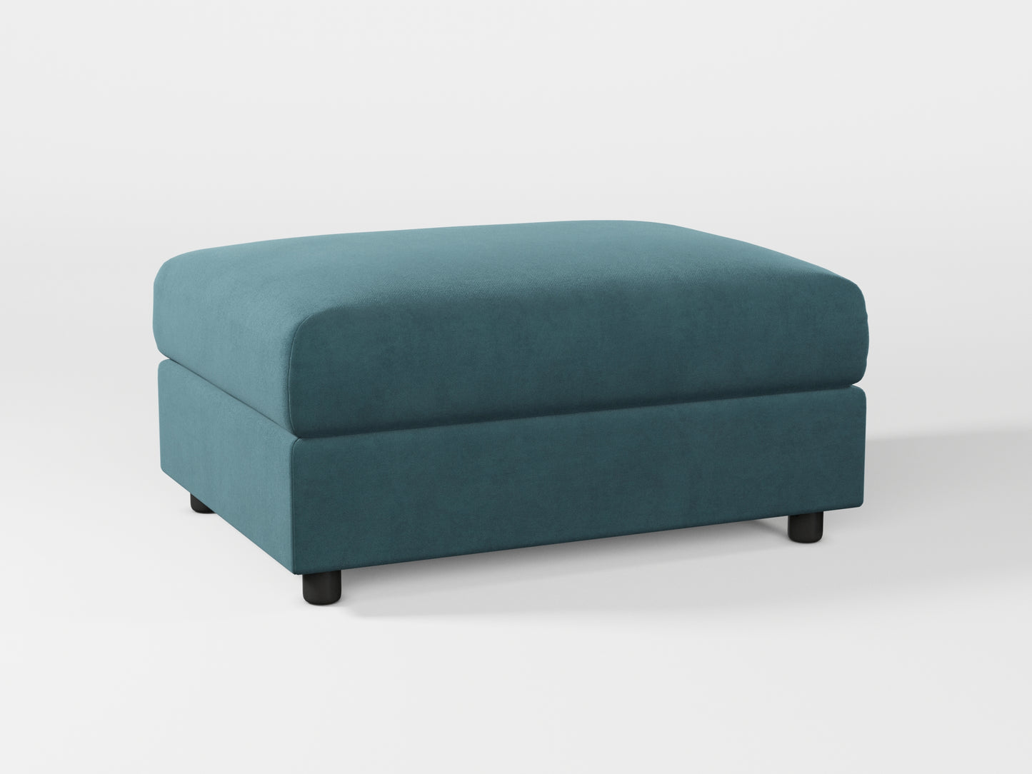 Ikea VIMLE Footstool cover made by Covereo in upholstery named VELVET Smoky Blue