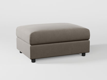 Ikea VIMLE Footstool cover made by Covereo in upholstery named VELVET Warm Grey