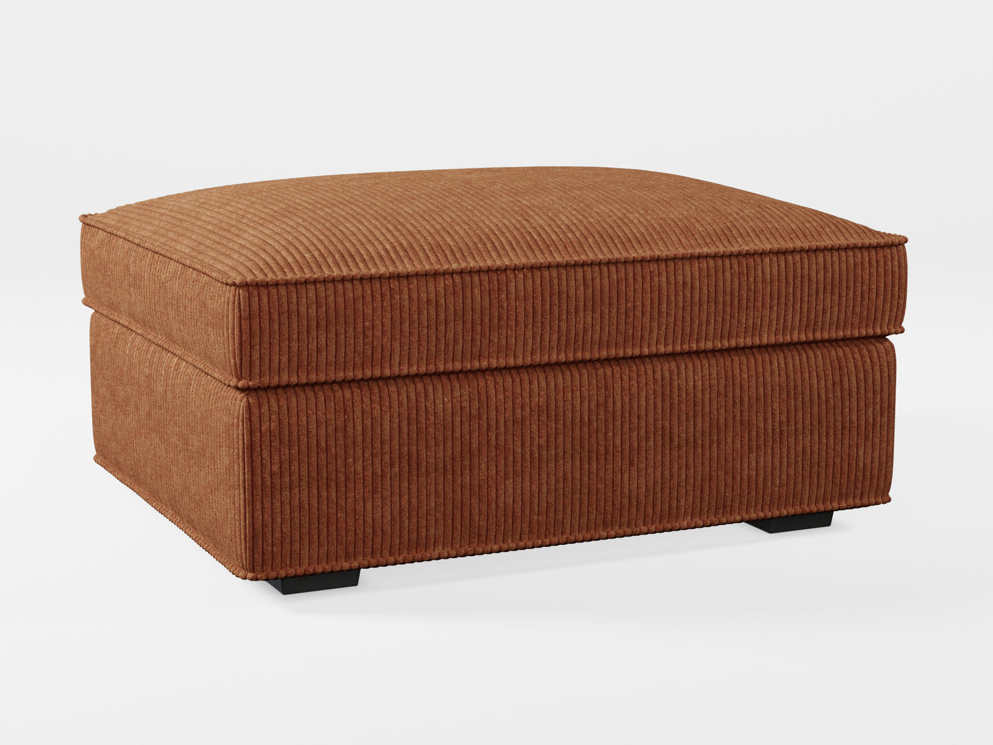 Ikea KIVIK Footstool cover made by Covereo in upholstery named COSY Chestnut