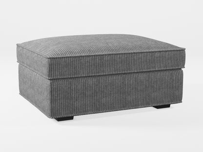 Ikea KIVIK Footstool cover made by Covereo in upholstery named COSY Grey Shadow