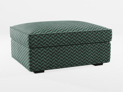 Ikea KIVIK Footstool cover made by Covereo in upholstery named HERRINGBONE Green