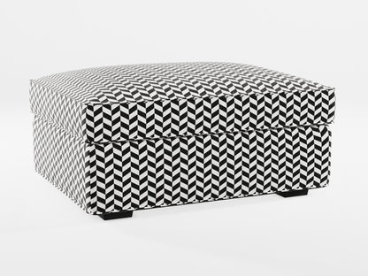 Ikea KIVIK Footstool cover made by Covereo in upholstery named HERRINGBONE White