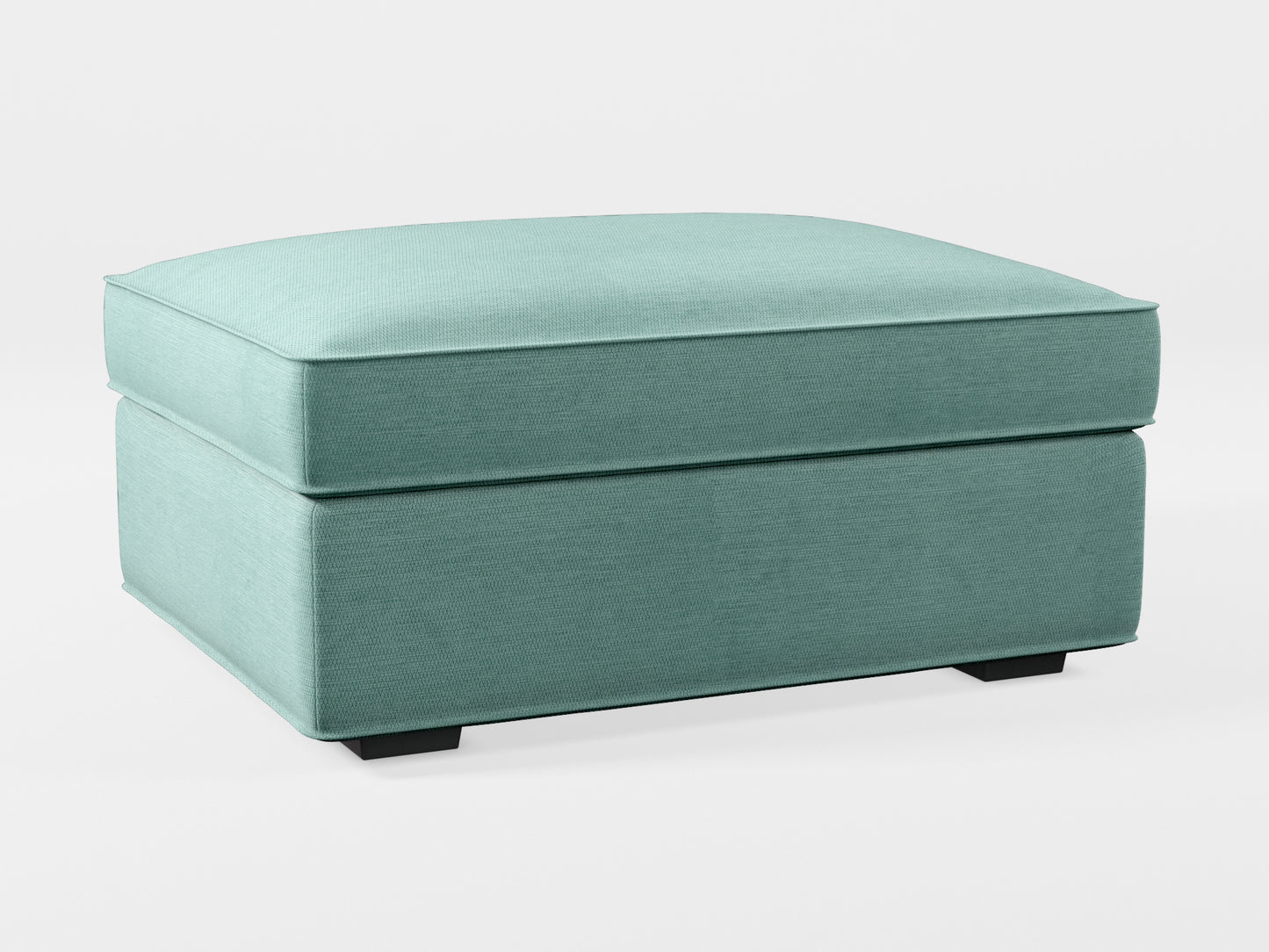 Ikea KIVIK Footstool cover made by Covereo in upholstery named PECADLY Misty Blue