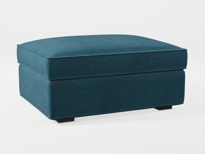 Ikea KIVIK Footstool cover made by Covereo in upholstery named PECADLY Ocean Blue