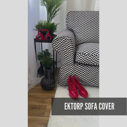 Ikea EKTORP 3-Sitzer Sofa mit Recamiere Bezug (links/rechts)